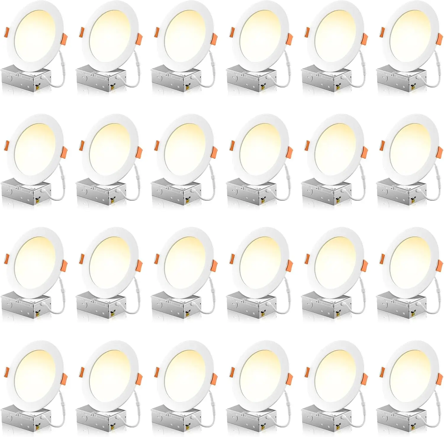 Freeleicht ultra-fino LED recesso luz de teto, caixa de junção, 6 Polegada, 5Cct, 2700K, 3000K, 3500K, 4000K, 5000K, 24 Pack