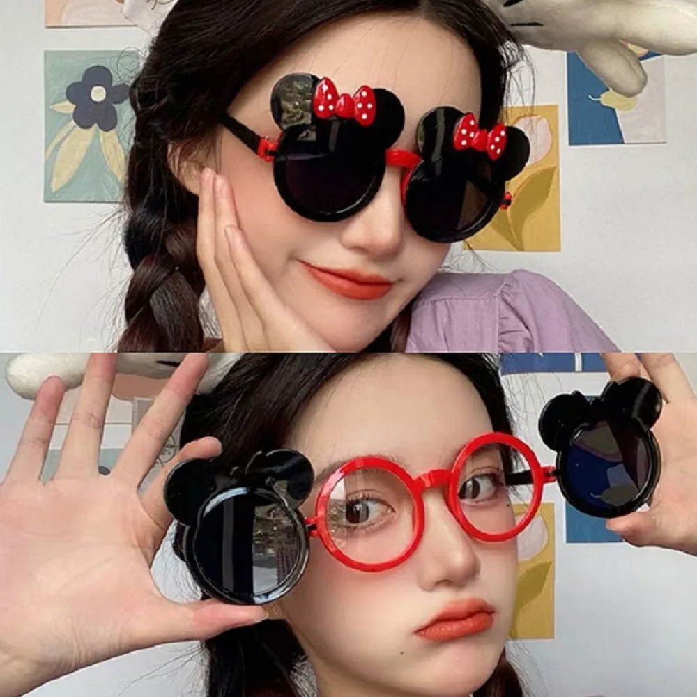 جديد ديزني أنيمي ميكي ماوس النظارات الشمسية Kawaii ميني النظارات الكرتون الأطفال الصيف الشمس فتاة صبي لعبة الهدايا #6