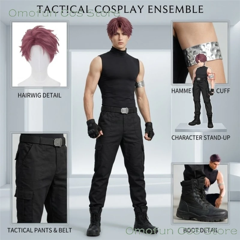 Love And Deepspace Valko Cos Sleeveless Vest Game Character Cosplay Top For Men Comic Con Halloween Party Roleplay Costume Piece