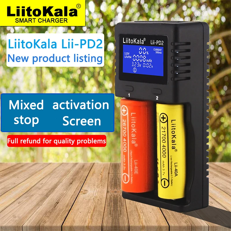 LiitoKala Lii-PD2 Lii-PD4 +car 1.2V 3.7V 3.2V 3.85V A/AAA 18650 18350 26650 10440 14500 16340 NiMH battery smart charger image 3