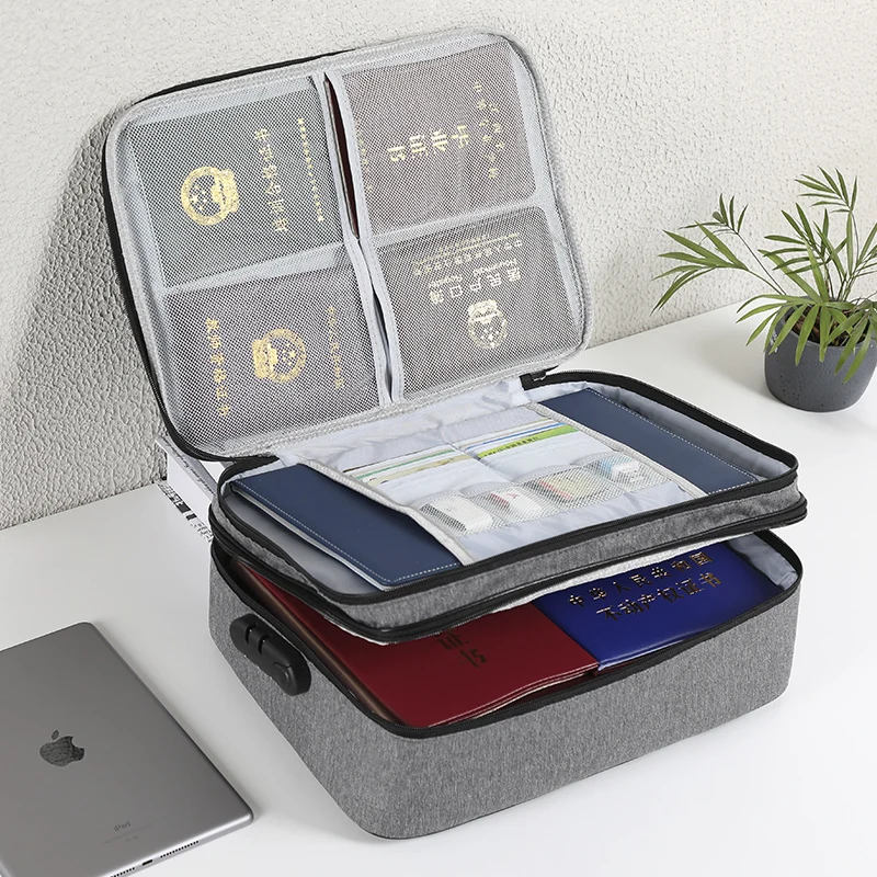 Large Capacity Document Storage Bag Box Waterproof Document Bag Organizer Papers Storage Pouch Travel File Bag