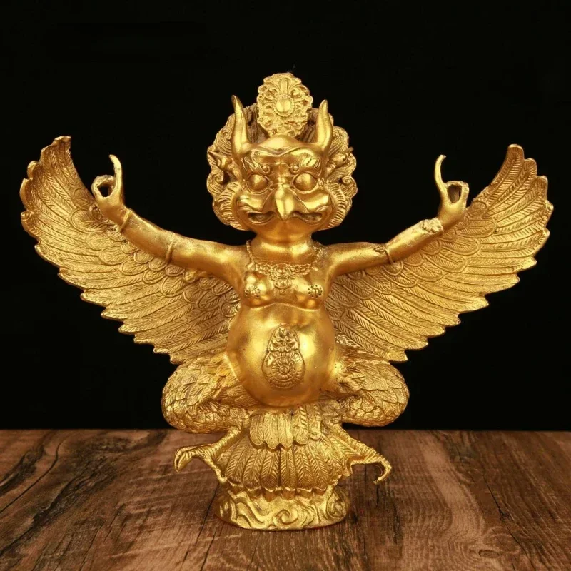 Brass Lei Zhen Zi TV Character Statue Ornaments Gold-winged Roc Bird Home Living Room Decor Crafts