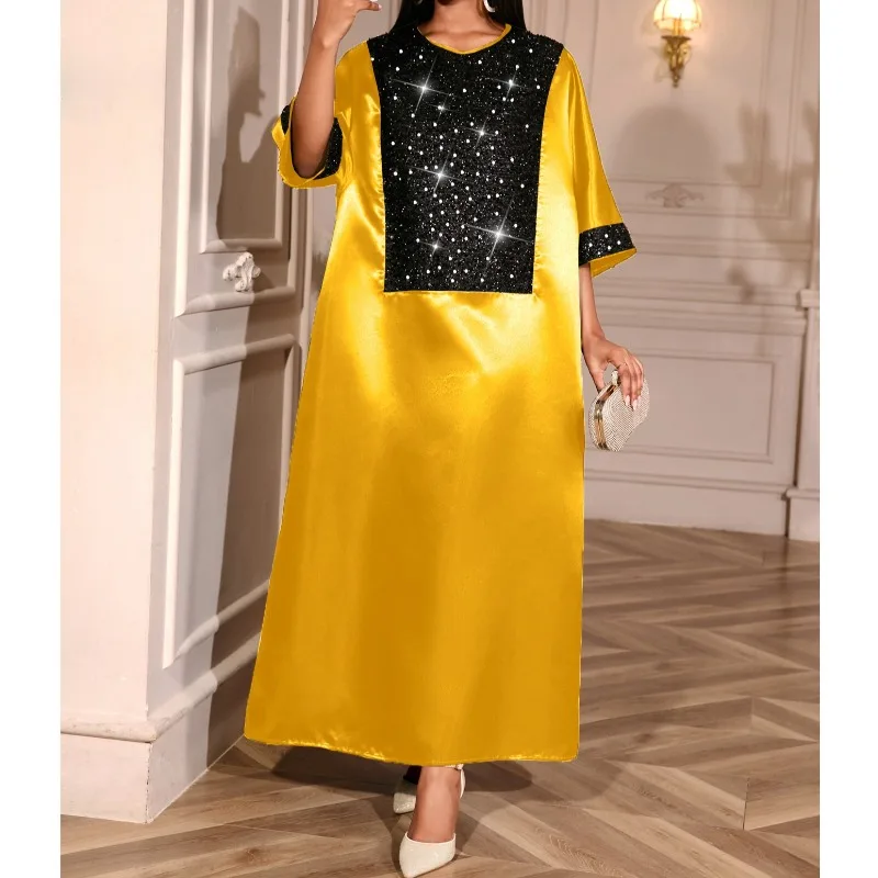 Abiti africani con paillettes per donna Abbigliamento tradizionale africano Dashiki Abiti Ankara Abito Abaya Abito lungo caftano musulmano