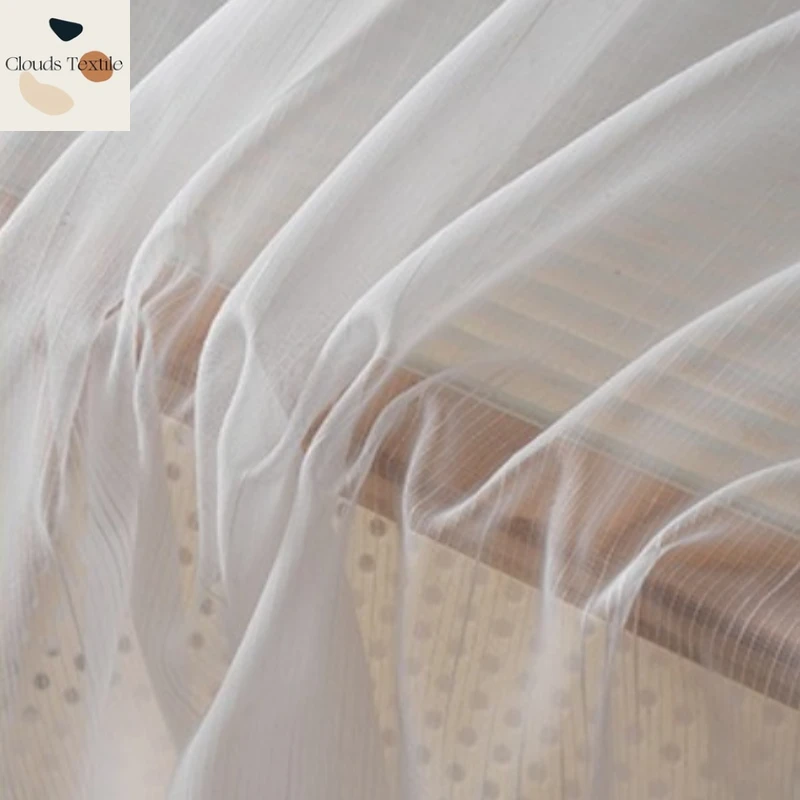 

Fashion Vertical Stripes White Tulle Sheer Curtains for Living Dining Room Bedroom Window Decor Blackout Elegant Luxury 창문커텐