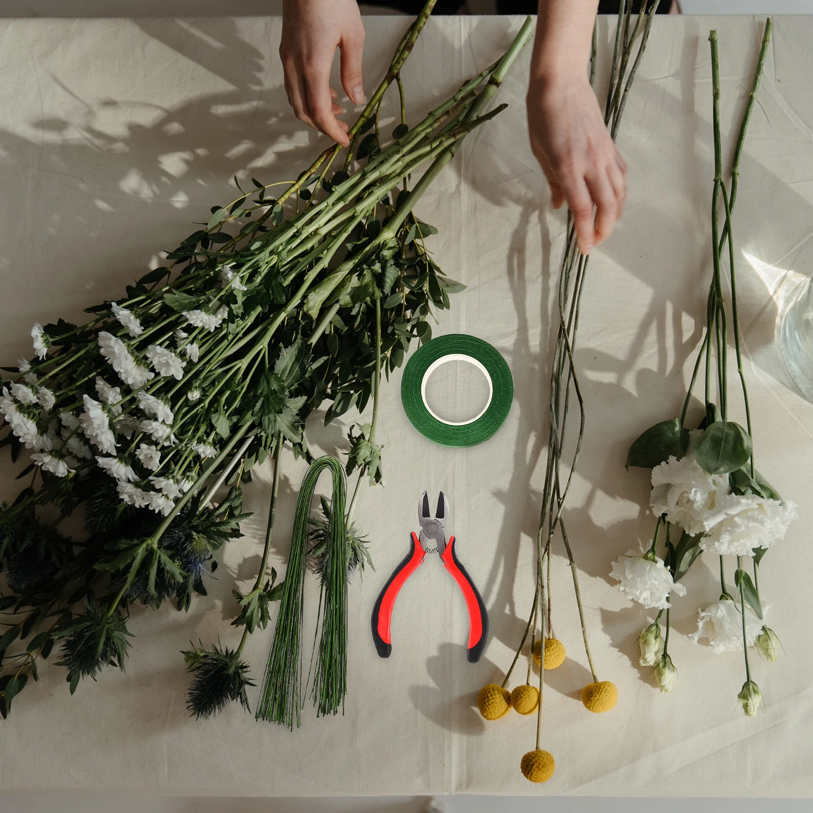 

Floral Wire Stems Double Sided Tape Paper Covered Artificial Plants Green Florist Wires Thick Stem Craft Decoration Wedding