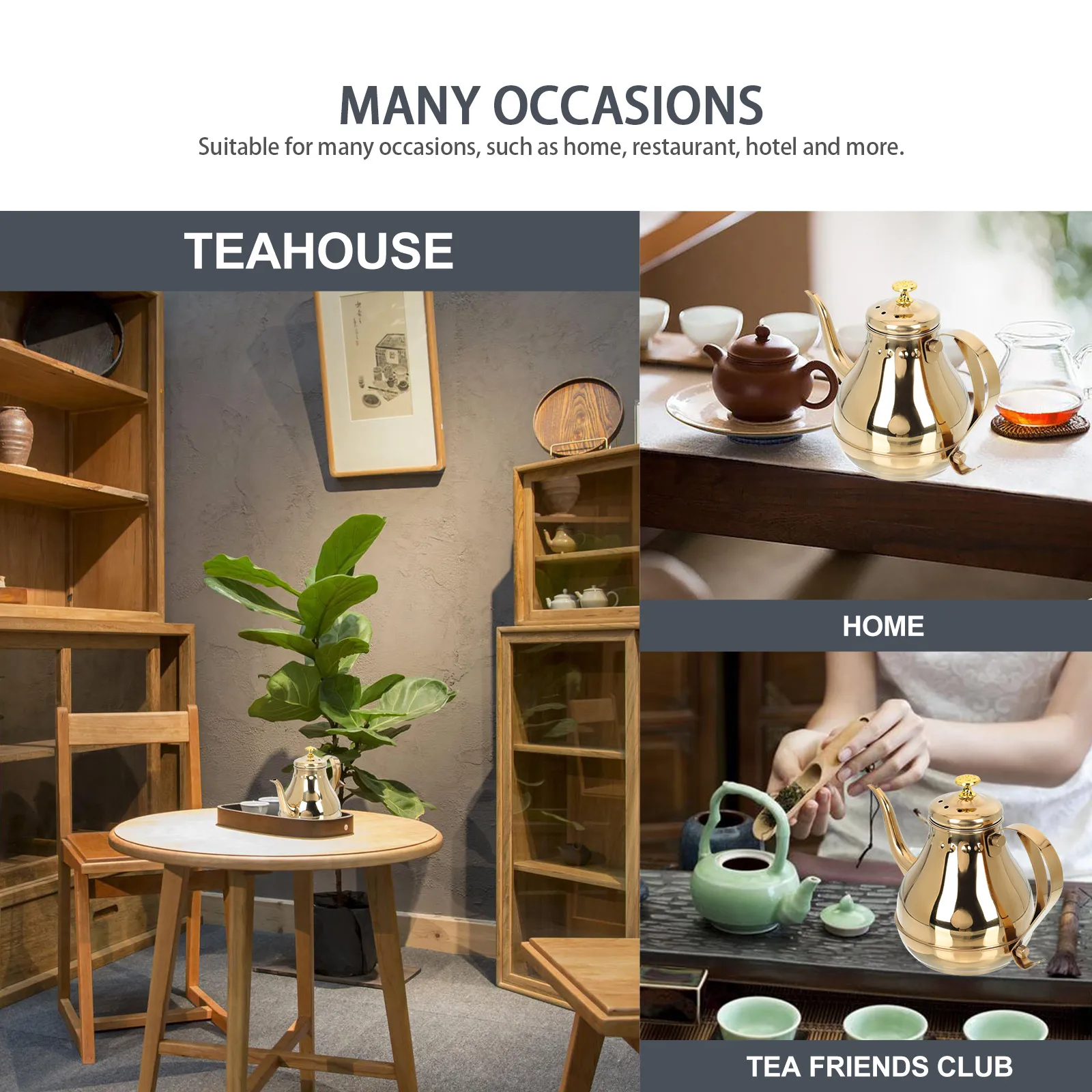 

Large Capacity Tea Kettle Stainless Steel Heat Resistant Water Container Water Container Tea Pot Kitchen Bar Restaurant