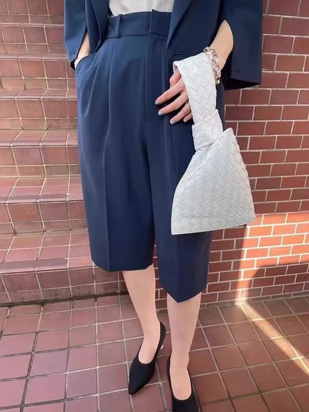 

Женские летние легкие дышащие брюки в японском стиле, свободного кроя, средней длины, прямые, длиной до колена