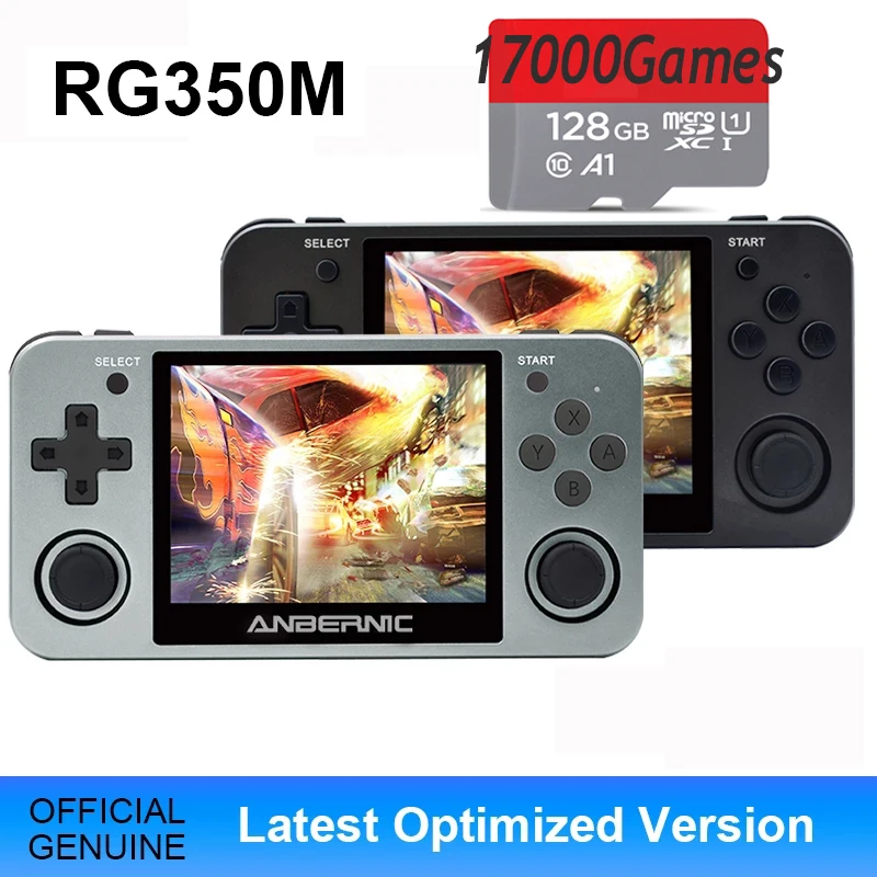 

Gray RG350 Handheld Game Console RG350M Metal Shell Console Open Source System 3.5 Inch IPS Screen Retro Ps1 Arcade 3D Games