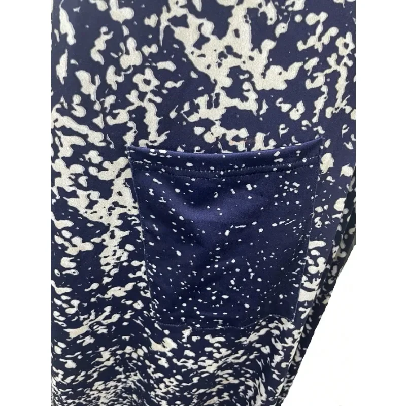 حجم كبير 1XL-5XL جديد المرأة الصيف موضة البولكا نقطة الطباعة مع جيب فستان كاجوال 3/4 كم