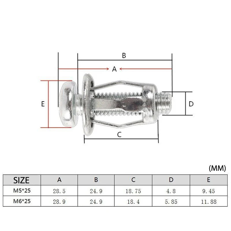 10 Pcs M5/M6 Jack Nuts Metal Screw Petal Nuts Screw For Hollow Wall