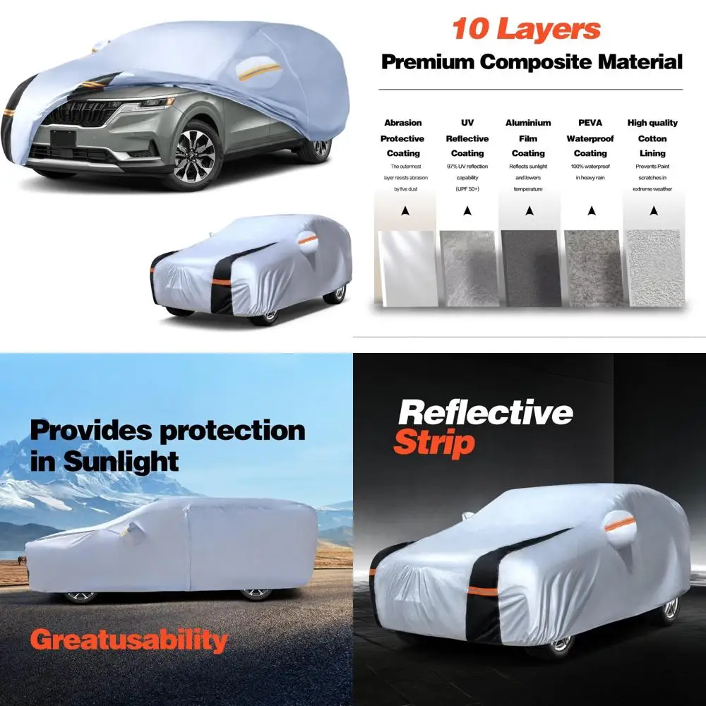 

Waterproof Heavy Duty Full Exterior Car Cover for Minivan All Weather Protection Rain Sun Wind 1998-2025 MPV Sedan Model