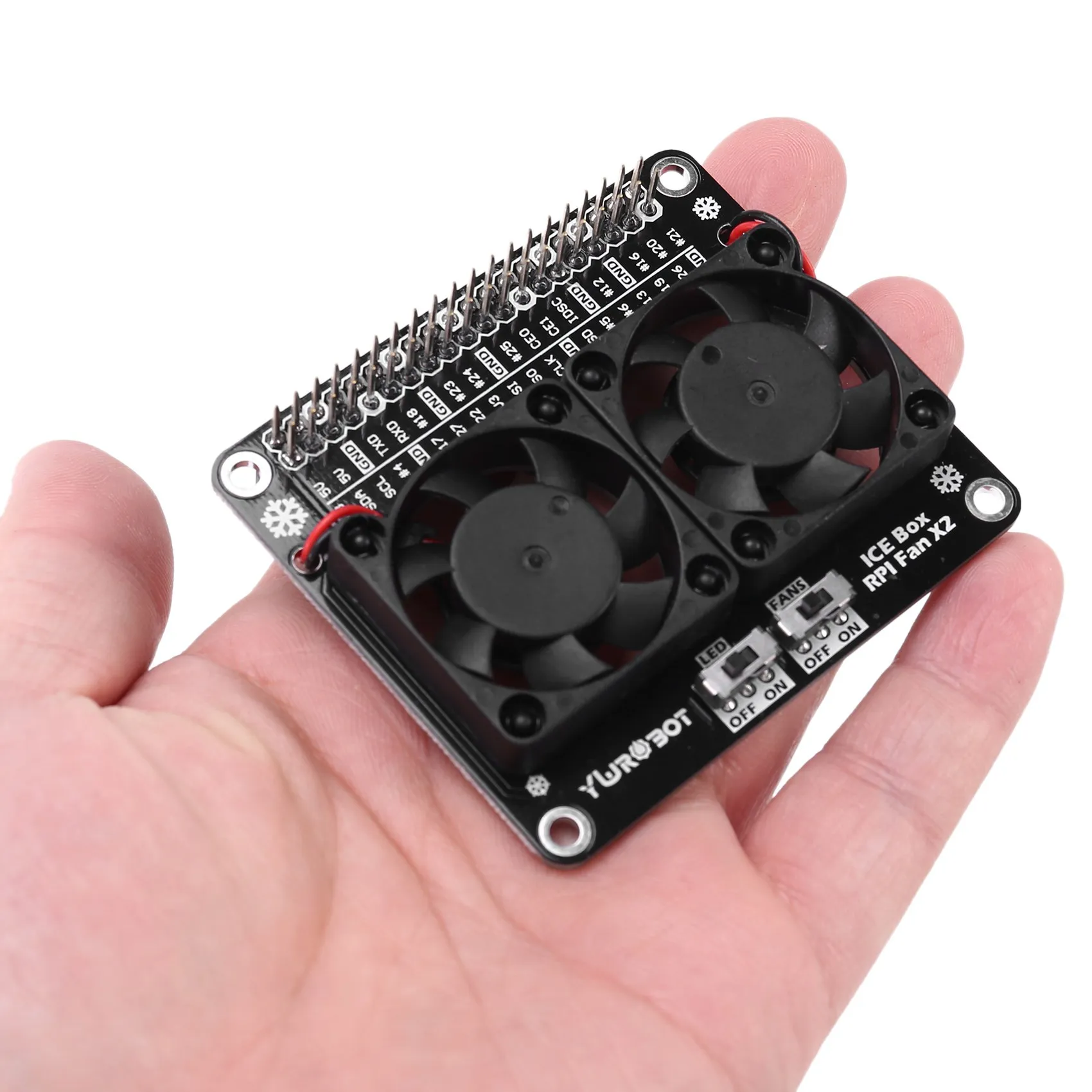 Voor Raspberry Pi 4 Model B Gpio Extenstion Board Koelventilator Met Led Light Dual Fan Module Voor Raspberry Pi 4b/3b +/3b