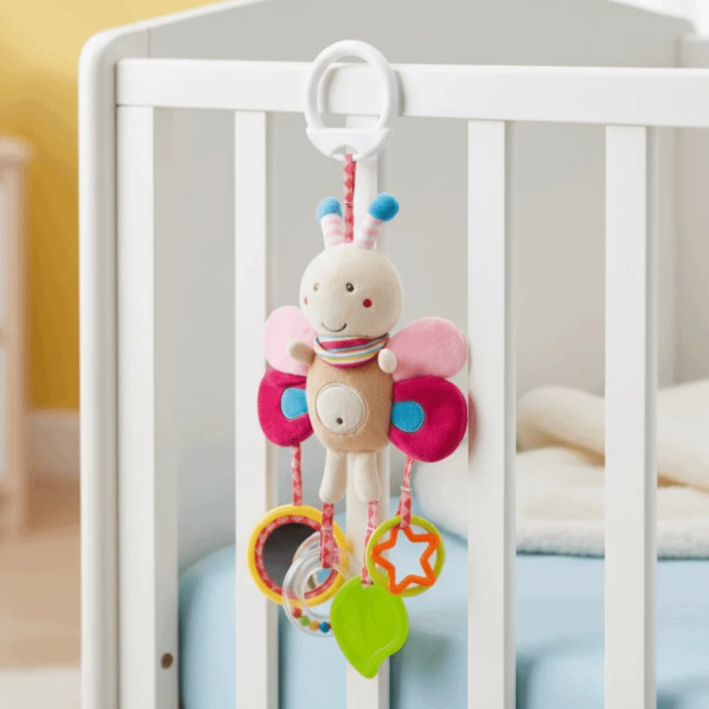 Nette Design Baby Rassel Spielzeug Greifen Fähigkeit Training Glocke Spielzeug Kinderwagen Hängen Spielzeug Stofftier Material Infant Krippe Anhänger