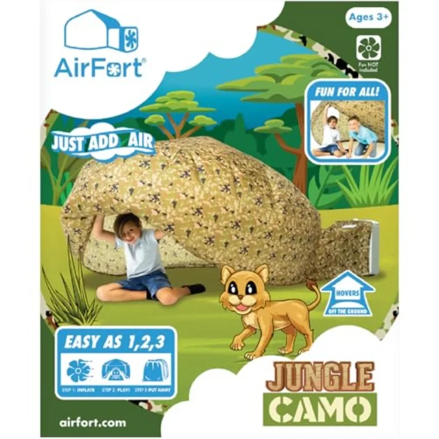 แอร์ฟอร์ท รุ่นดั้งเดิมที่ได้รับสิทธิบัตร - สร้างป้อมปราการใน 30 วินาที ป้อมปราการเป่าลมสำหรับเต็นท์เล่นสำหรับเด็กอายุ 3-14 ปี บ้านของเล่นที่เต็มไปด้วยจินตนาการ