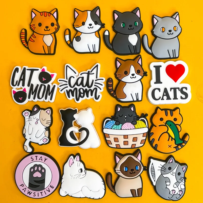 20 Pieces/set of cat series PVC decorations, suitable for sandals and garden shoes (any color)