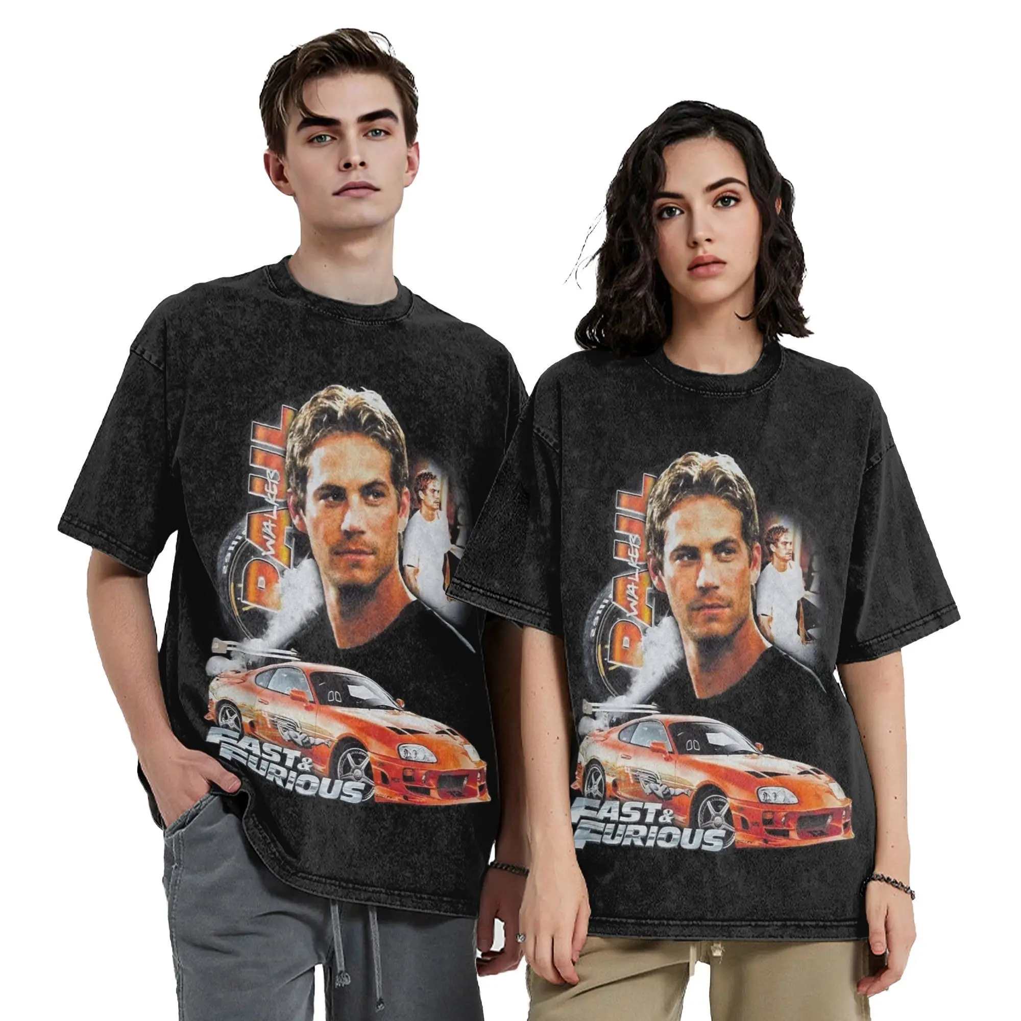 Paul Walker T Shirts Hip Hop Washed Cotton Harajuku T-Shirts  Vintage for Men Women Tops Streetwear Summer Tee Shirt