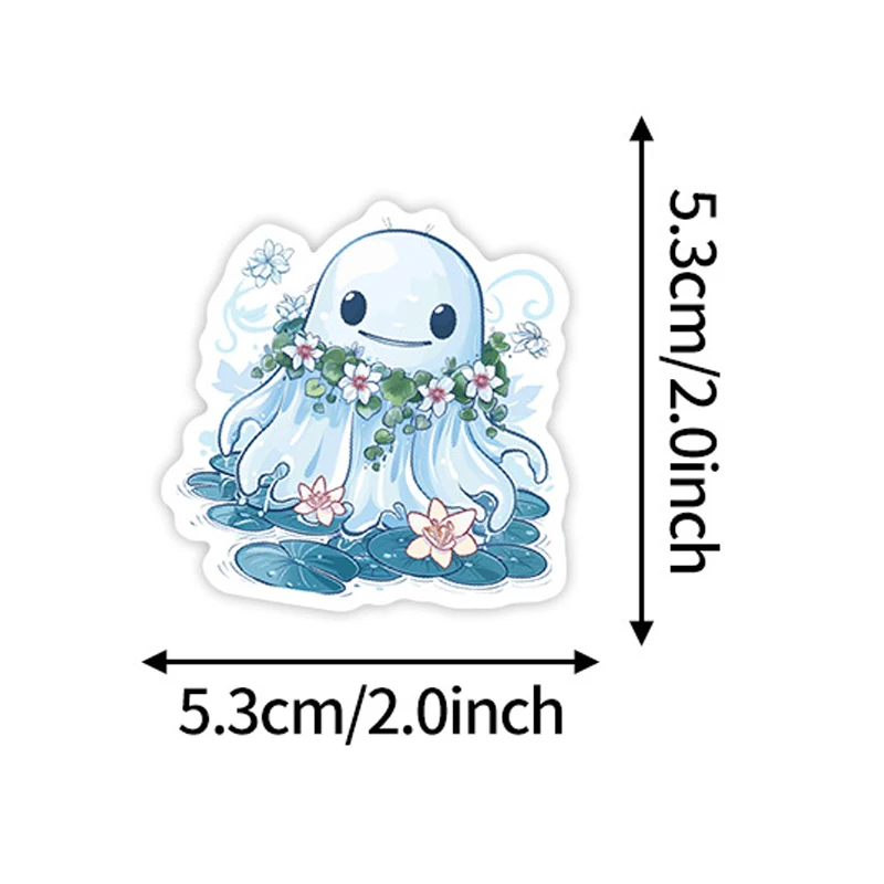 50 шт., милые белые наклейки с граффити-призраком, украшение «сделай сам», чехол для мобильного телефона, чемодан, чашка для воды, гитара, велосипед, наклейки, детские игрушки, подарок