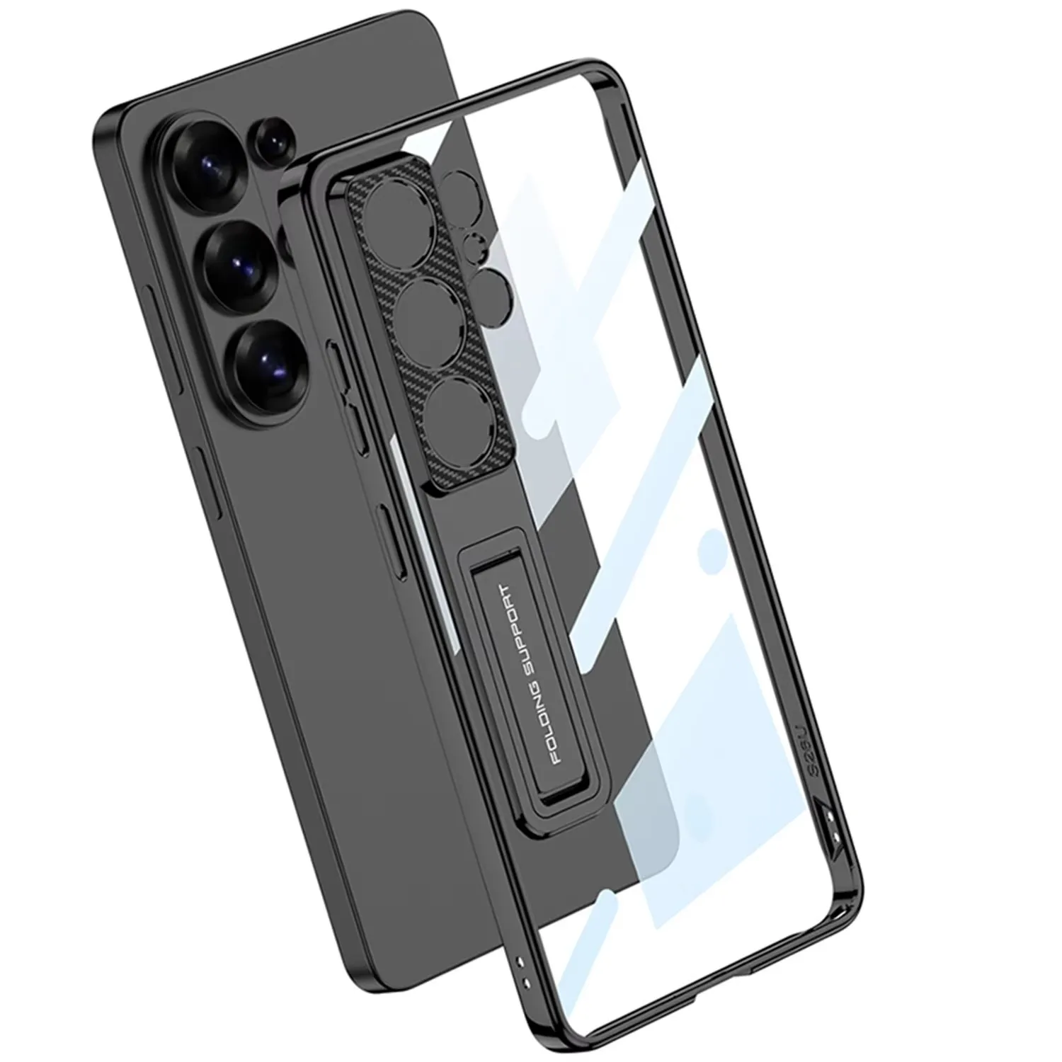 

Luxury Ultra-Thin Case For Samsung Galaxy S26 Ultra Electroplated Transparent Bracket Shockproof Protection Hard Back Cover