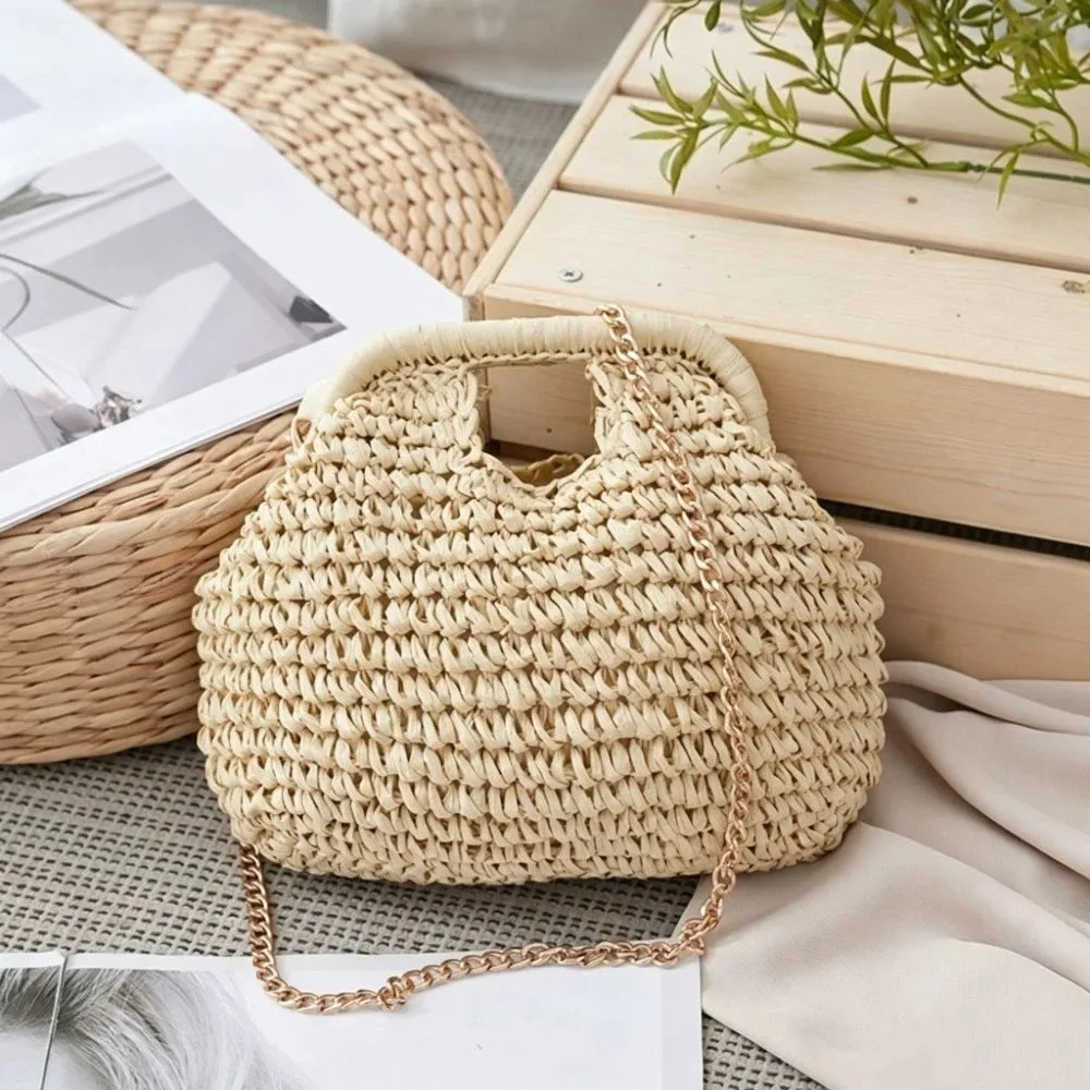 Trendy Summer Straw Weaving Shoulder Bag Boho Leisure Crossbody Bag Casual Beach Woven Clutch Bags for Women view 2