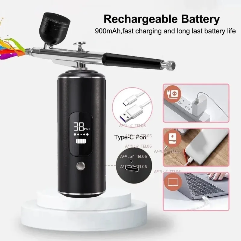Airbrush Compressor Kit Electric Spray Gun for Nail Art Painting Makeup Beauty Tool