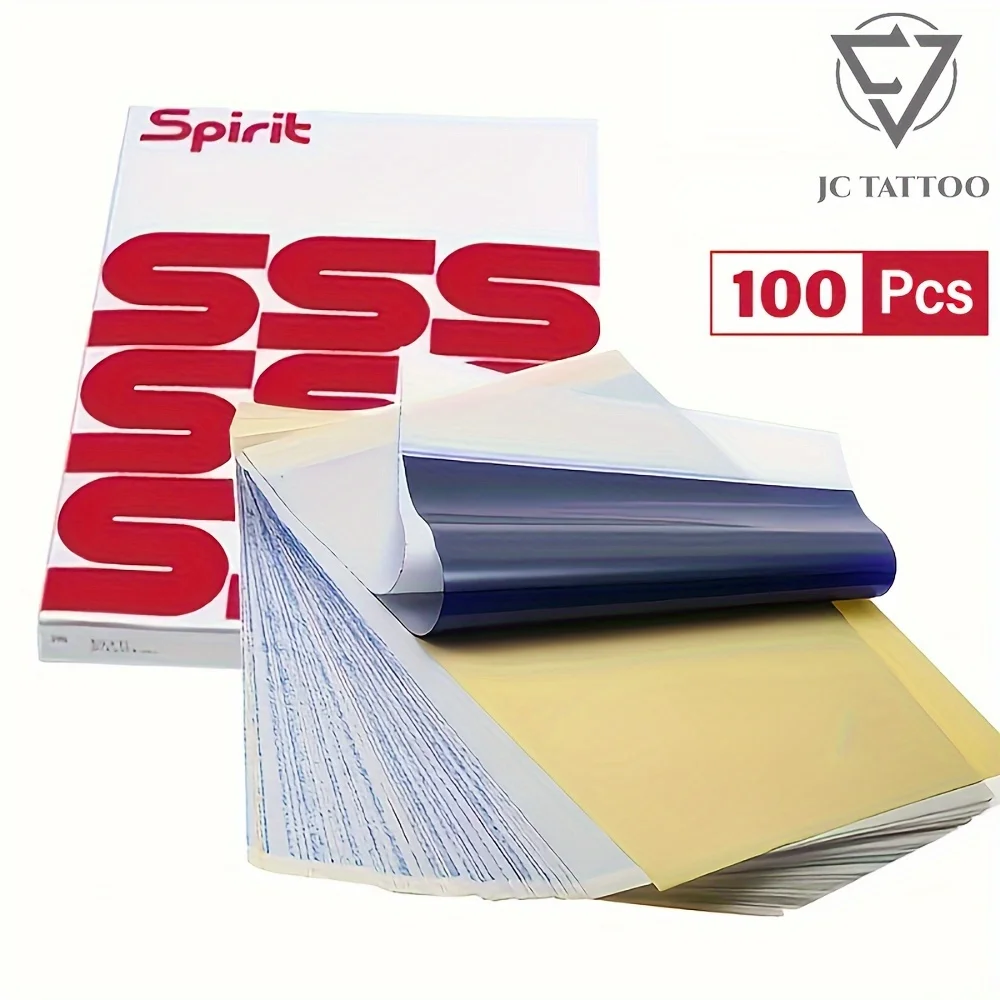 JC 100 Sheets Tattoo Transfer Paper A4 Size, Thermal Copier Template Paper for Thermal Copier Template Paper for Tattoo Artists