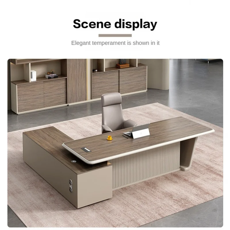 на заказ.Современные роскошные цветные большие деревянные офисные столы Ceo премиум-класса с боковыми шкафами