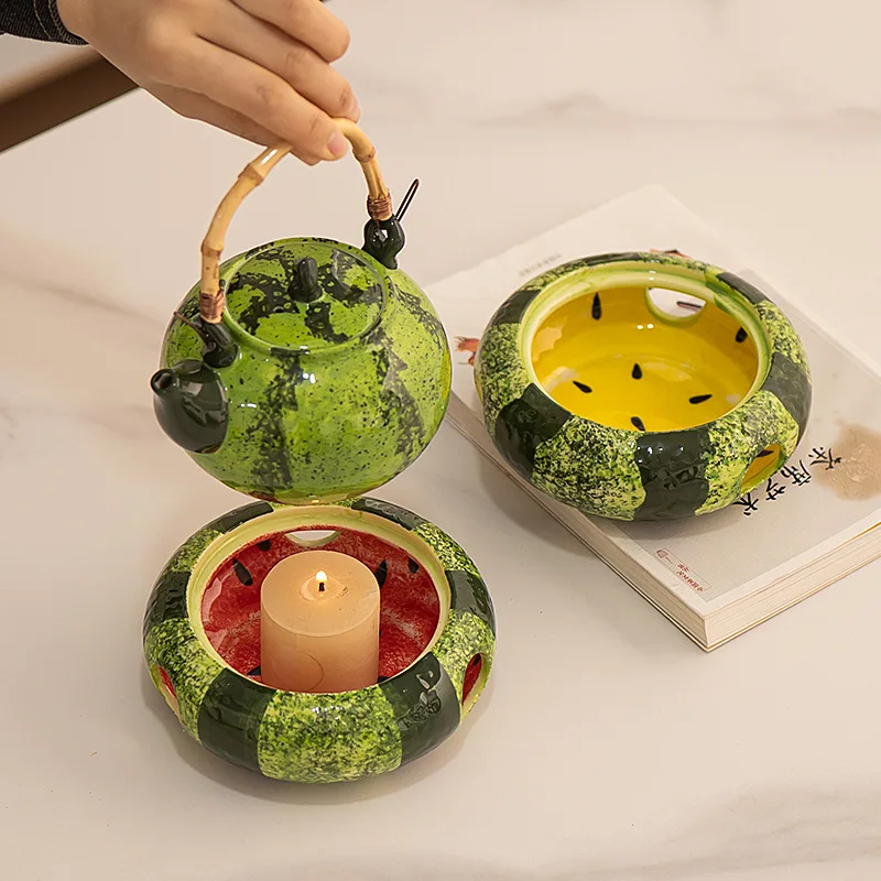 Creative ceramic hand-painted underglaze watermelon tea stove heating tea room tea maker multi-functional household water stove