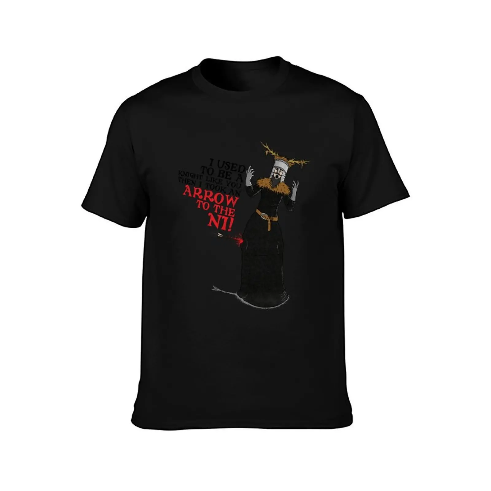 Arrow To The Ni!! T-Shirt, Summer Casual Cotton Tee, Oversized Streetwear Tops, Vintage Graphic Print, Loose Fit Short Sleeve