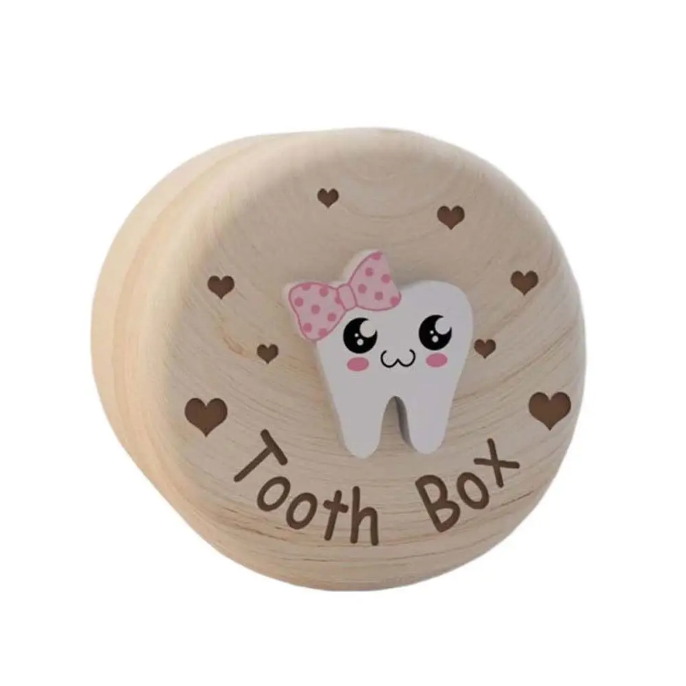 Wooden Milk Teeth Organizer Durable Save Gifts Collecting Teeth Umbilical Cord Box High Quality Tooth Storage Box