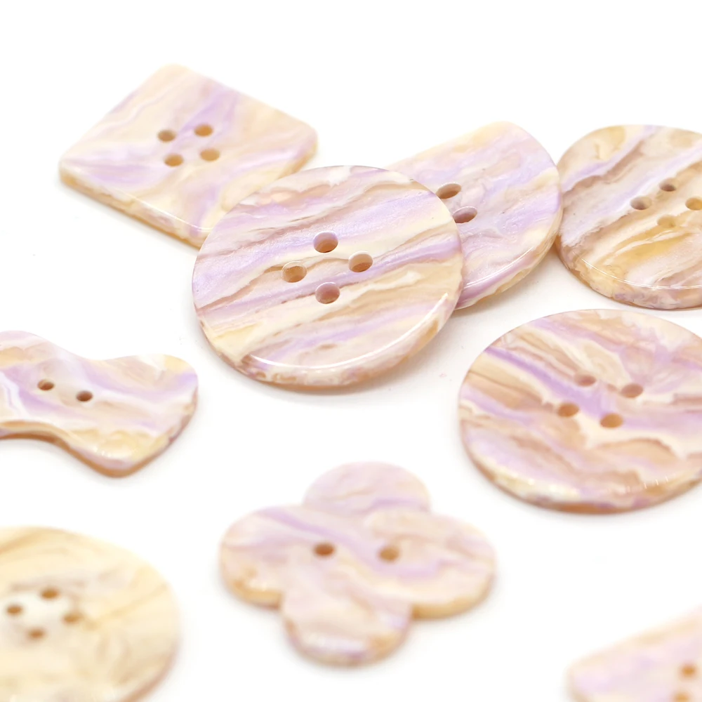 13/18/25/28mm Cute Purple Resin Buttons For Clothes Fashion Women Shirt Coat Dress Irregular Shape Handmade Sewing Accessories