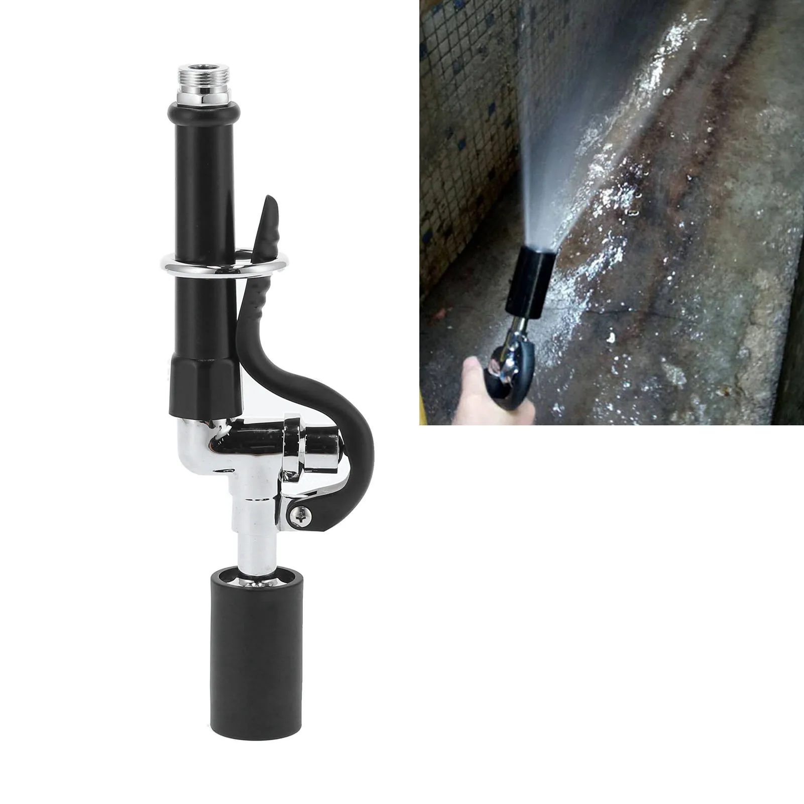 Hogedrukkraan Sproeier Restaurant Commerciële Spoelkraan Sproeiklepkop Kit Zwart Commerciële Kraan Sproeiklepkop