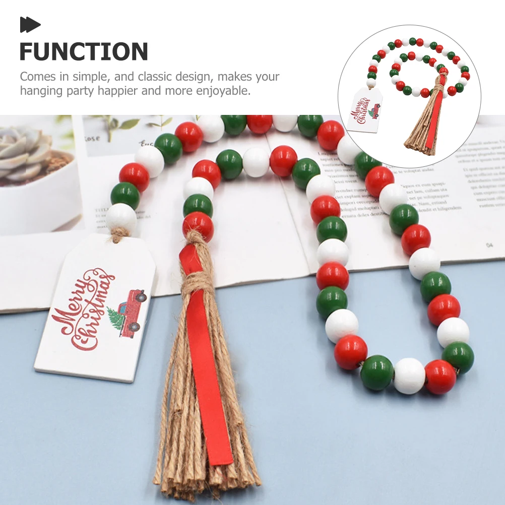 

Wood Pendant Home Tassel Strand Decorative Rustic Pendants Hanging Beads Beaded Garland DIY Christmas Home Decor Wooden Beads