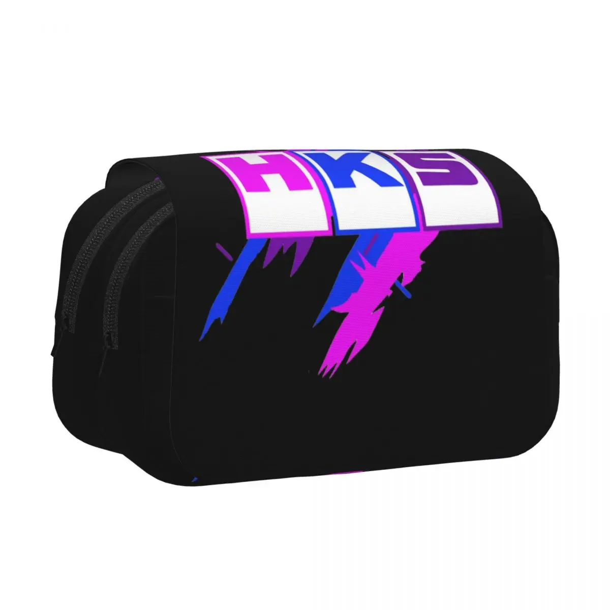 HKS Logo Car JDM Pencil Cases Pen Holder Hard Shell Leather Large Capacity Pen Box Pencil Bag for Studen School
