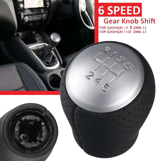 6 Speed Car Gear Shift Knob Shift Lever Handball for NISSAN QASHQAI I J10 +2 2006 2007 2008 2009 2010 2011 2012 2013