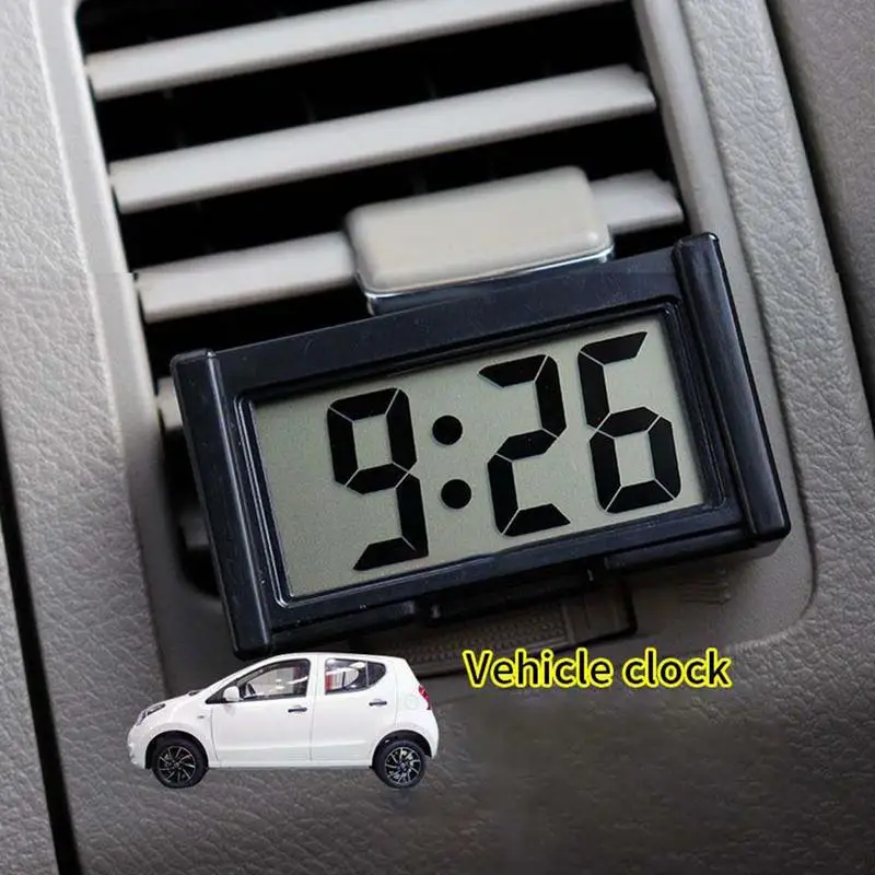 Mini Car Dashboard Digital Clock Vehicle Self-Adhesive Clock With LCD Time Day Display Automotive Stick Watch For Cars