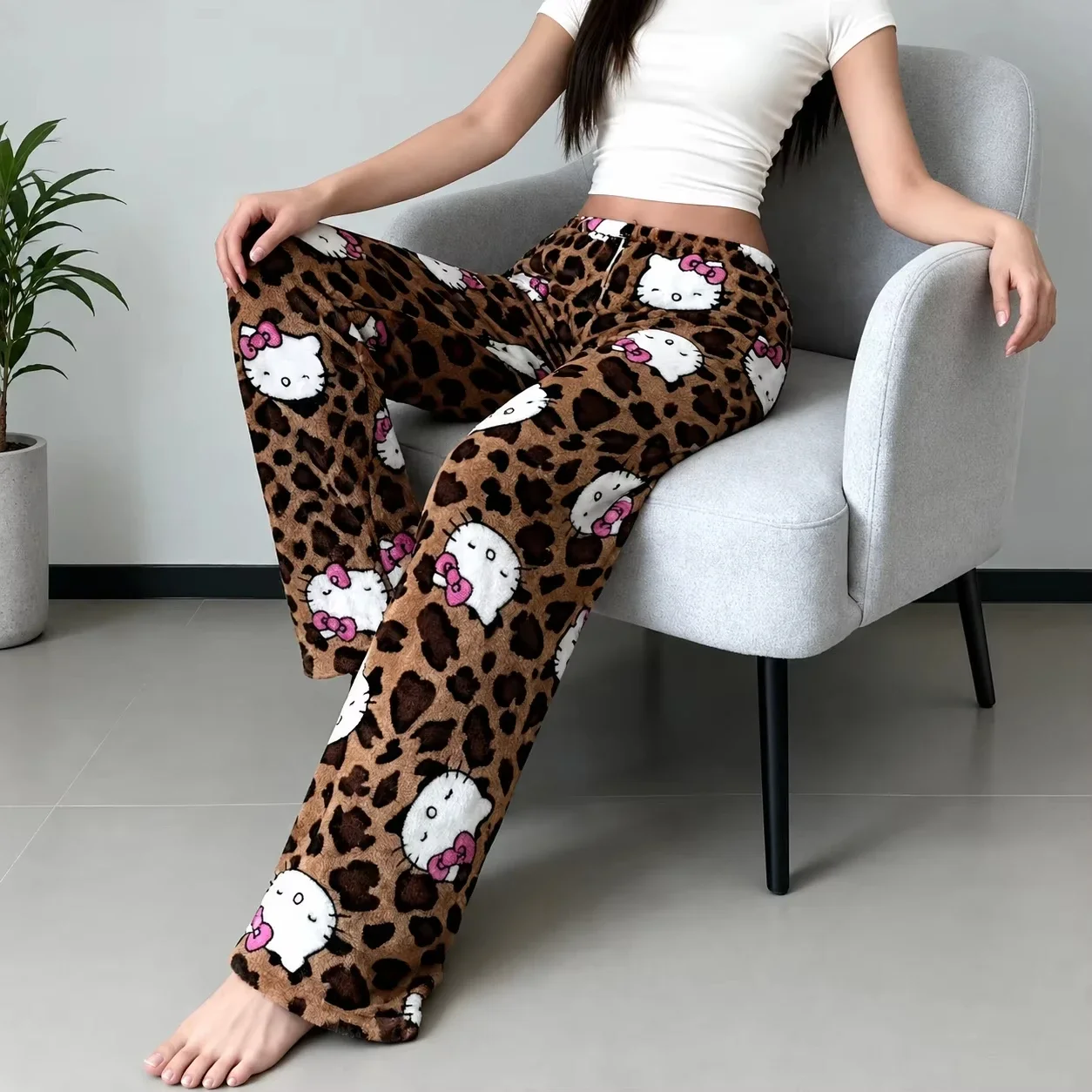 2026-2027 Hello Kitty Y2K Cartoon Animation Pajamas and Pants, Family Matching Pajamas and Pants, Soft and Fashionable Home Wear