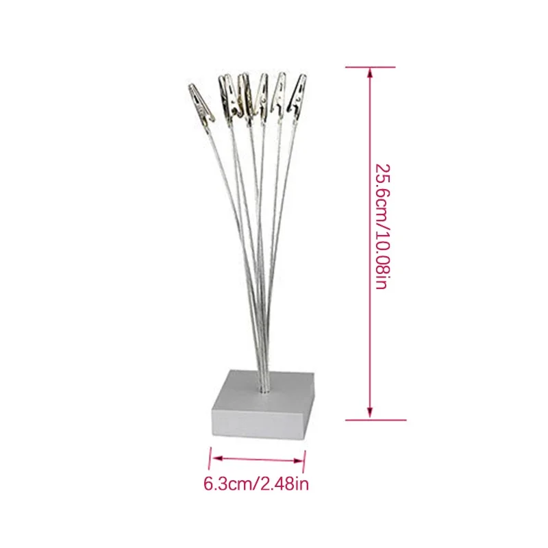 Photo Base, 8-Branch Gift Card Holder With Clips, Picture Stand For Christmas, Wedding, Greeting, Birthday