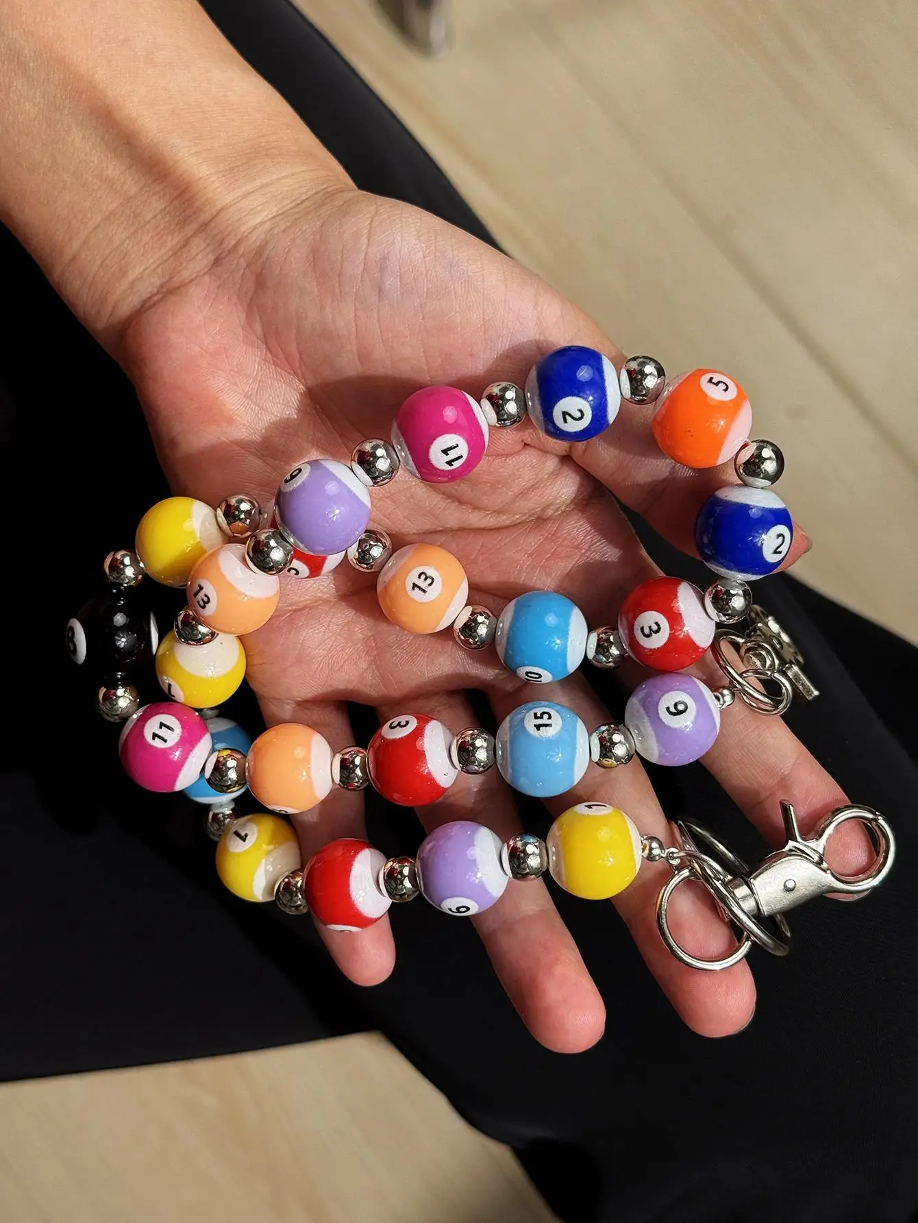 Creativity Personality Colorful Billiards Beaded Pants Chain for Women Men Charm Wasit Chain HUANZHI 2026 NEW
