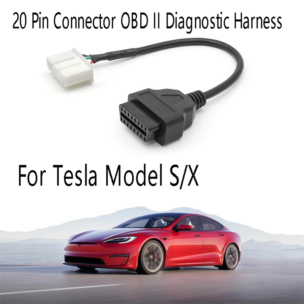 New Energy Vehicle 20 Pin Connector OBD II Diagnostic Harness Electronic Cable for Tesla Model S/X