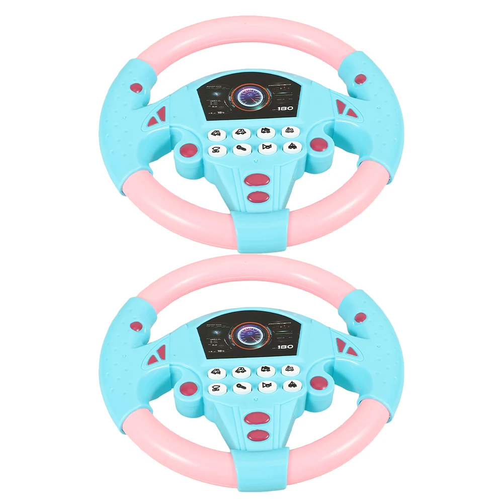 

2 Pcs Sturdy Plastic Kids Driving Simulator For Kids Simulated Steering Interactive Pretend Play Steering Wheel Wheel