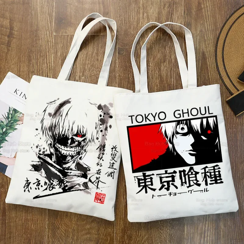 Tokyo Ghoul Shopper Bags Shopping  Tote Bag Kaneki Ken Japanese Anime Shoulder  Canvas  Large Capacity College Handbag