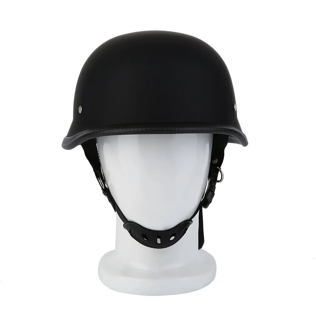 Helm sepeda motor setengah wajah, M/L/XL, helm sepeda motor Matte hitam gaya Jerman, tahan lama, helm sepeda motor Dropshipping