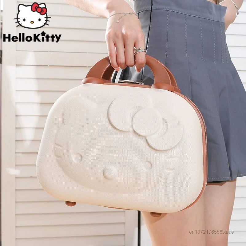 Sanrio Hello Kitty Carrying Case Storage Case Cartoon Portable Bag Large Capacity Zipper Mini Travel Suitcase Y2k Girl Cute Gift