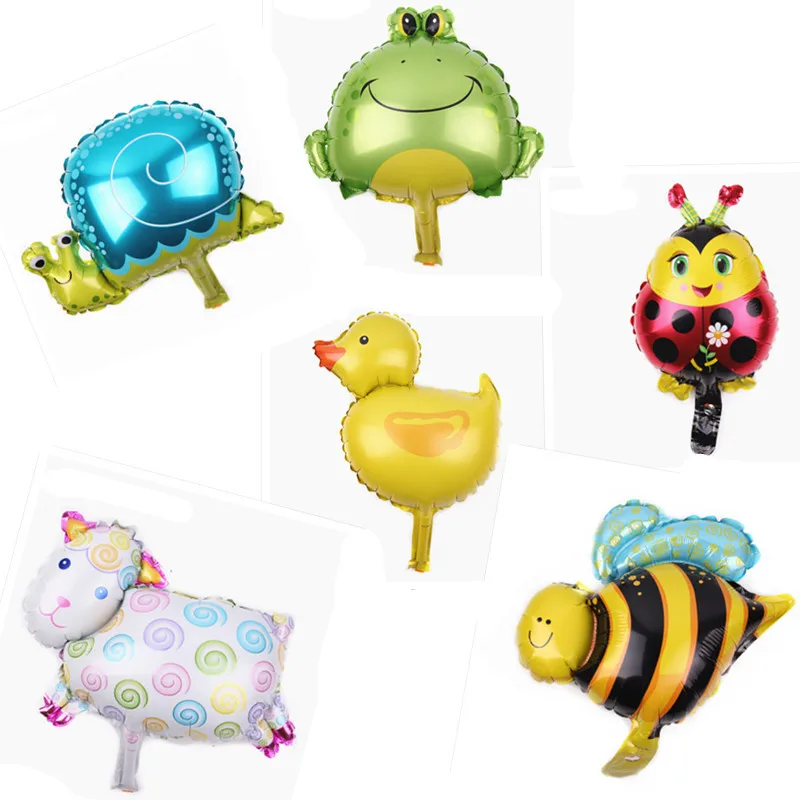 

Mini small animal bee frog snail duck sheep aluminum film balloon birthday party decoration baby shower decorations