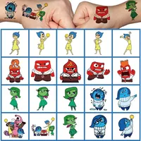 20pcs Inside Out 2 Tattoo Stickers Disney Anime Accessories Waterproof Stickers Kawaii Joy Anger Disgust Stickers Gifts for Kids