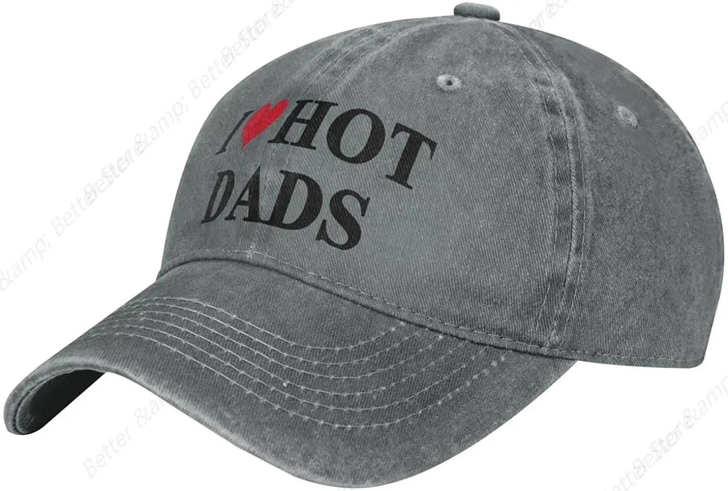 I Love Hot Dad Trucker Denim Hat Casual Hip-Hop Baseball Capunisex Adjustable