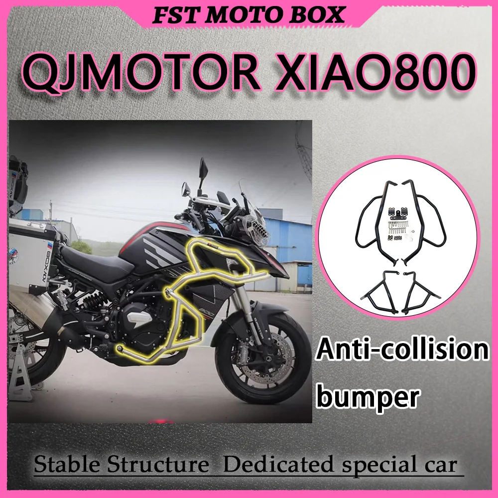 FOR QJMOTOR XIAO800 Full Upper Lower Surround Crash Bar Thickened Carbon Steel Anti-Collision Bumper Motorcycle Tank Protection