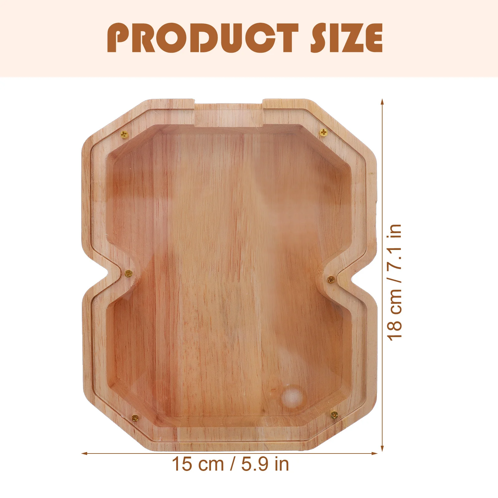 

Clear Wooden Piggy Bank Multi Functional Savings Jar Desktop Coin Bank Office Home Decoration Creative Money Saving Box