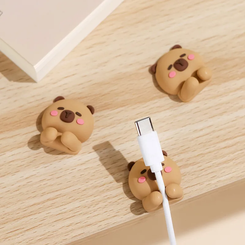 Capybara Organizer Silicone USB Cable Winder Flexible Cable Management Clips For Mouse Headphone Earphone Holder