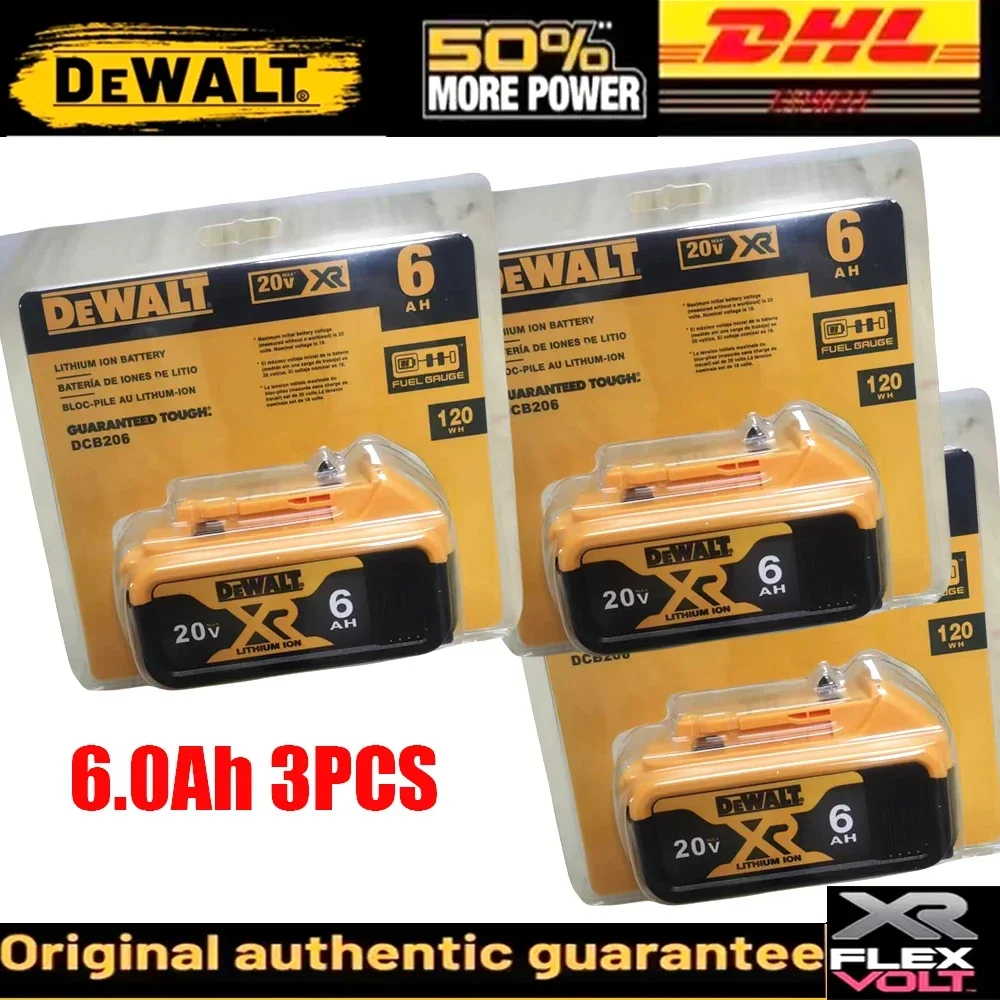 

DEWALT electric tool 20V 6.0Ah battery, long endurance, charger, fast charging, DEWARTDCB200 DCB201 DCB118 18650 lithium battery